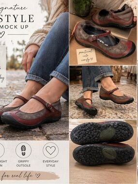 Merrell Plaza MJ Mary Jane Flats Womens 8 Brown Plum Leather Suede Comfort Shoes